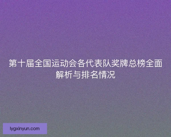 第十届全国运动会各代表队奖牌总榜全面解析与排名情况